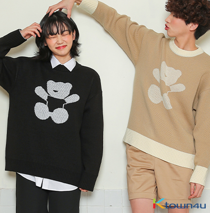 ★人気★【AQOstudiospace】★AQO BEAR STRIPE KNIT TE.E★ ☆人気☆【AQOstudiospace】☆AQO BEAR STRIPE KNIT TE.E